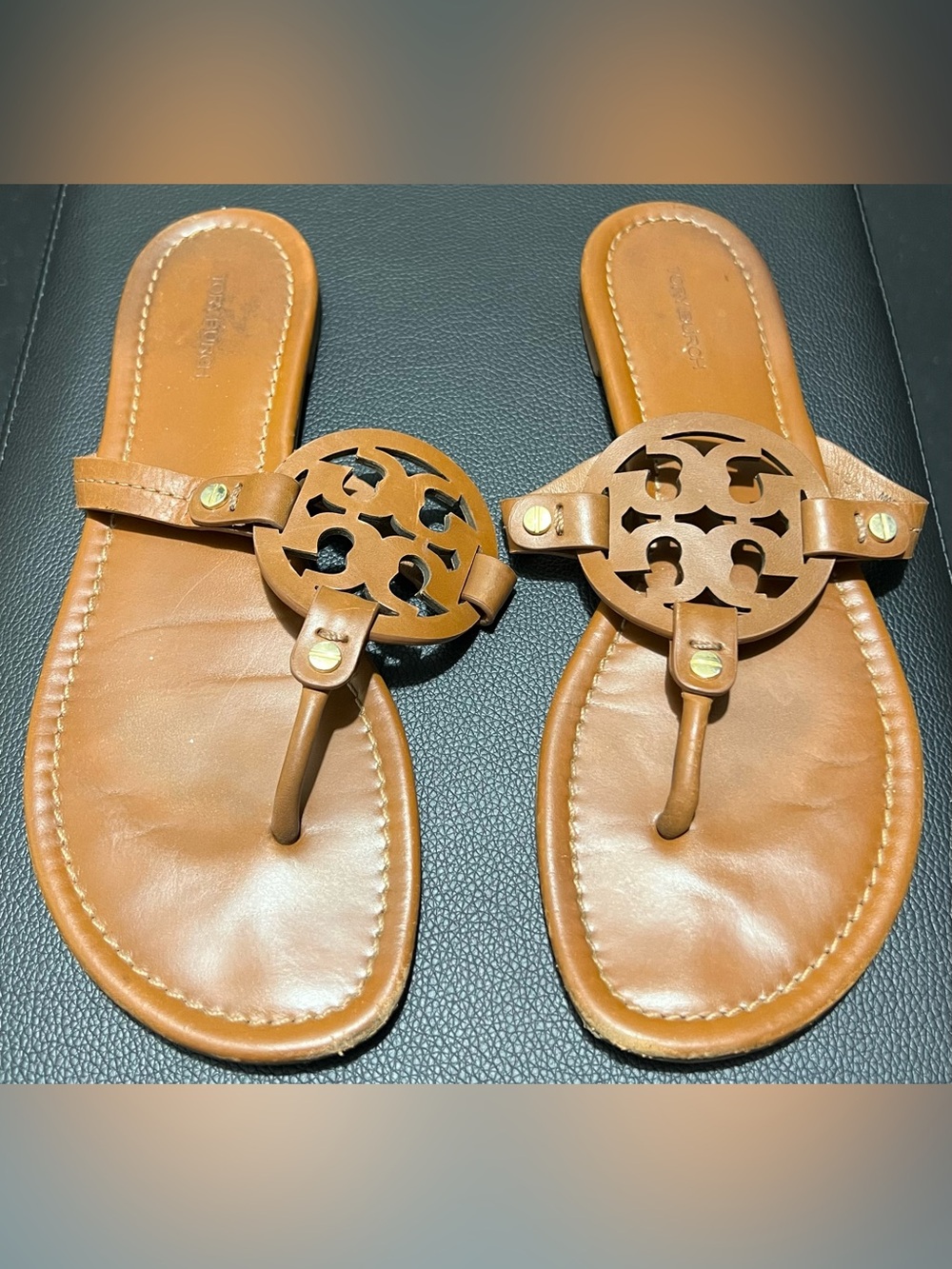 Tory Burch Miller Sandals - Tan, Size 8